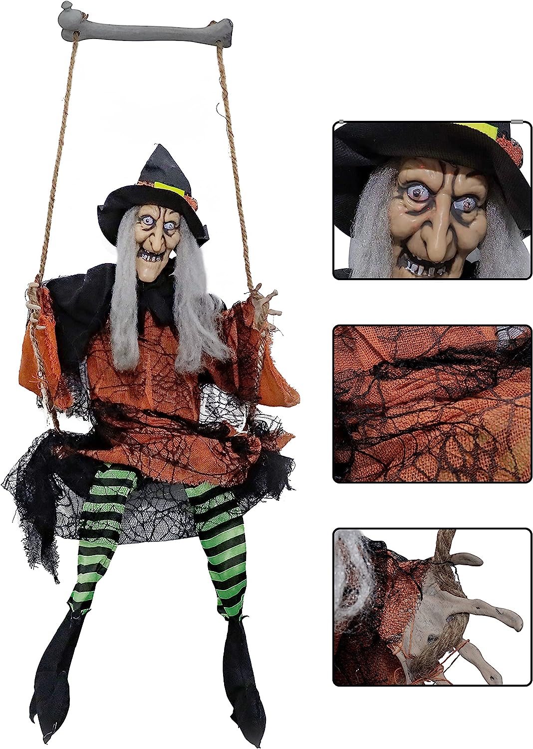 51in Hanging Swing Witch Decoration