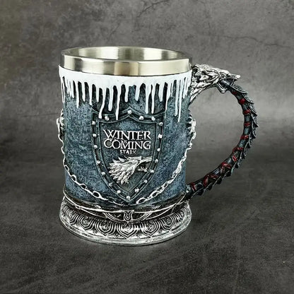Winter is Coming Beer Stein – 650ml Stainless Steel Tankard for Collectors and Fans