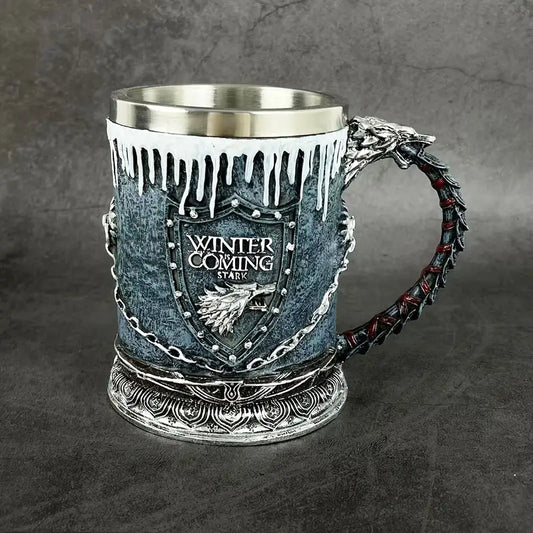 Winter is Coming Beer Stein – 650ml Stainless Steel Tankard for Collectors and Fans