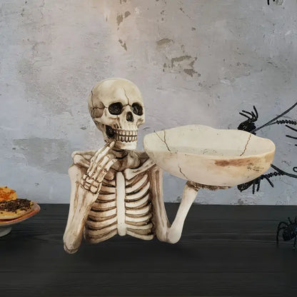 Halloween Resin Skull Tray - Creative Decoration, Indoor/Outdoor Ornament, Perfect Holiday Gift