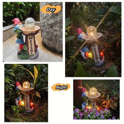 Large Garden Gnome Statue with Solar Lantern – Outdoor Decor for Patio, Lawn, Porch, Halloween & Christmas