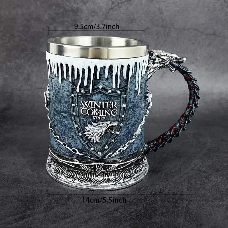 Winter is Coming Beer Stein – 650ml Stainless Steel Tankard for Collectors and Fans