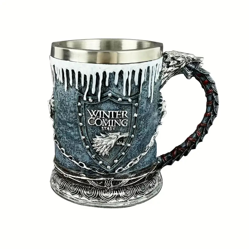 Winter is Coming Beer Stein – 650ml Stainless Steel Tankard for Collectors and Fans