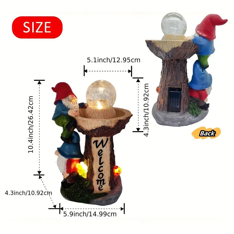 Large Garden Gnome Statue with Solar Lantern – Outdoor Decor for Patio, Lawn, Porch, Halloween & Christmas