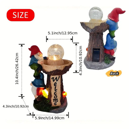 Large Garden Gnome Statue with Solar Lantern – Outdoor Decor for Patio, Lawn, Porch, Halloween & Christmas