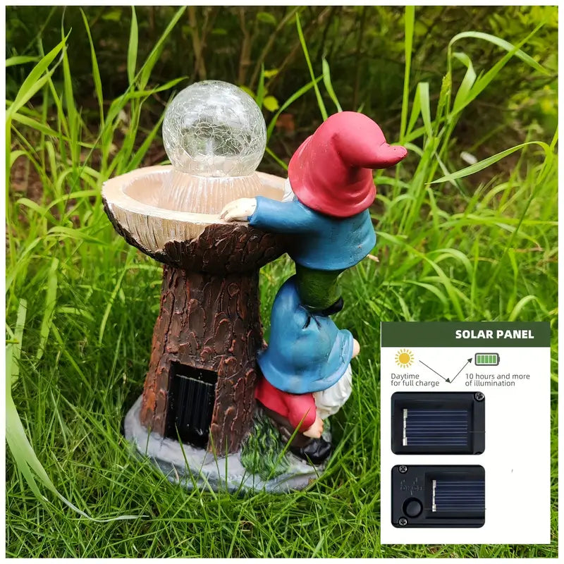 Large Garden Gnome Statue with Solar Lantern – Outdoor Decor for Patio, Lawn, Porch, Halloween & Christmas