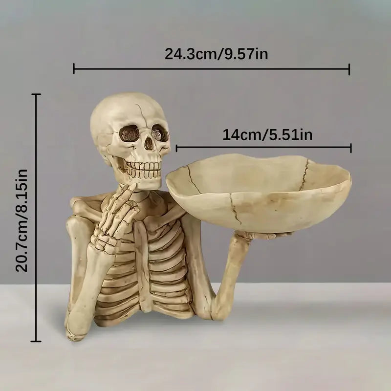 Halloween Resin Skull Tray - Creative Decoration, Indoor/Outdoor Ornament, Perfect Holiday Gift