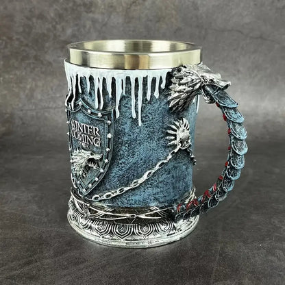 Winter is Coming Beer Stein – 650ml Stainless Steel Tankard for Collectors and Fans
