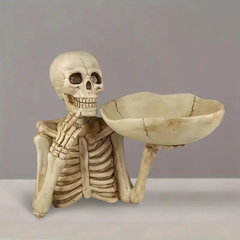 Halloween Resin Skull Tray - Creative Decoration, Indoor/Outdoor Ornament, Perfect Holiday Gift