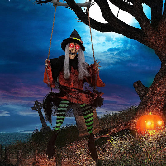 51in Hanging Swing Witch Decoration
