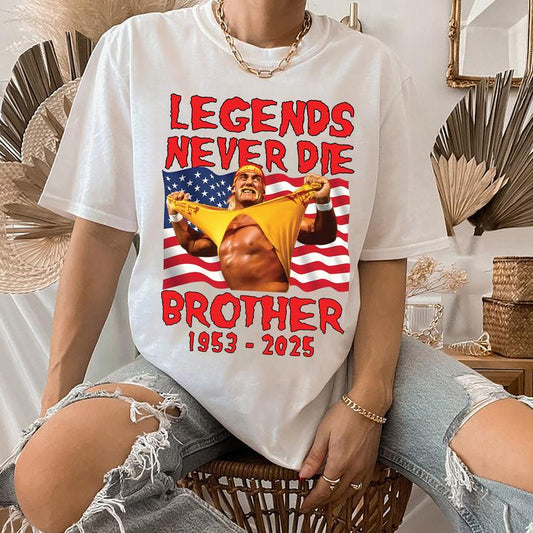 Hogan Hulkamania 1953-2025 Shirt, Legends Never Die Brother Tshirt Hoodie