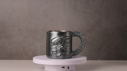 3D Xenomorph Mug | Stainless Steel Sci-Fi Coffee Cup for Alien Movie Fans